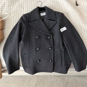 Old Navy Women's Grey Double-Breasted Pea Coat